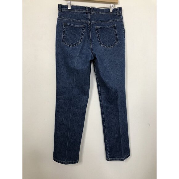 Gloria Vandenbilo Womens Sz 14 34X28  Blue Denim Jeans Straight High Rise Mom - Picture 3 of 6
